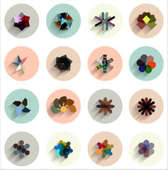 Wall Mural - Vector set of geometric abstract flat icons