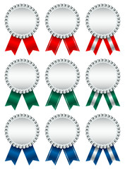 Sticker - 9 Award Badges Silver Ribbon