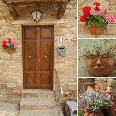 Wall Mural - idyllic front door collage