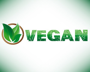 Sticker - Vegan leaf with circle