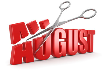 Poster - Scissors and august (clipping path included)