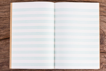 empty line book for musical notes