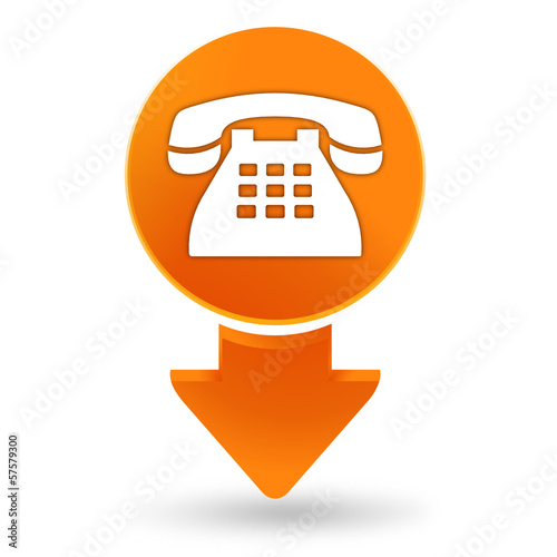 Telephone Fixe Sur Signet Orange Stock Vector Adobe Stock