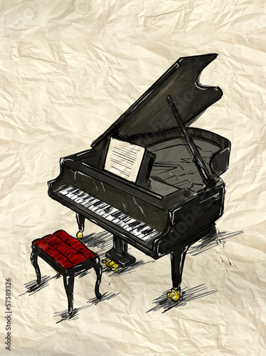 Nowoczesny obraz na płótnie Piano Painting Image