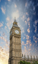 London. Magnificence Of Big Ben Tower In The Westminster Palace