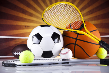 Wall Mural - Sport equipment and balls