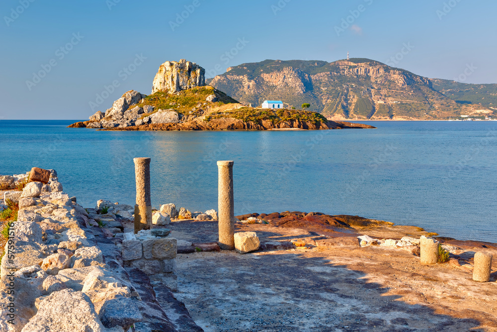 Ancient ruins on Kos, Greece - obrazy, fototapety, plakaty 