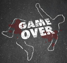 Game Over Body Chalk Outline Dead Person