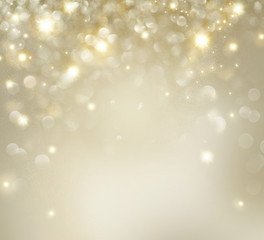 Wall Mural - christmas. golden holiday background with blinking stars