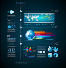 Fototapete - Timeline to display your data with Infographic elements
