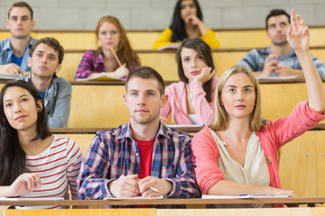 Poster - Concentrating students at the lecture hall