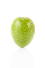 Single Olive On White, Clipping Path Included