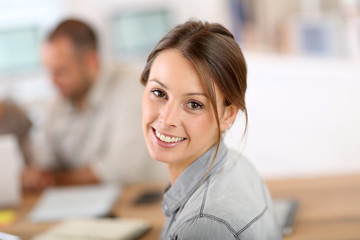 Aufkleber - Young woman attending business training class