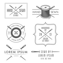 Set Of Vintage Tailor Labels And Emblems