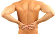 © Africa Studio - Young man with back pain, isolated on white
