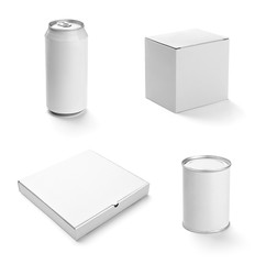 white box container template blank package