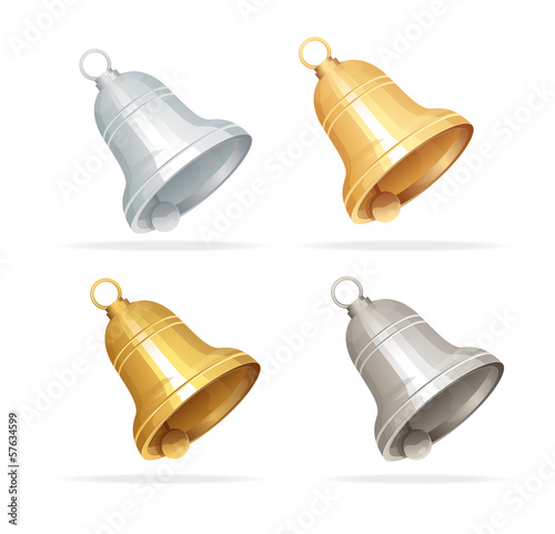 Fotografía Christmas bell set on white background