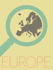 Wall Mural - Vector Minimal Design - Europe Zoomed