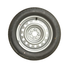Wall Mural - car wheel isolated on white background