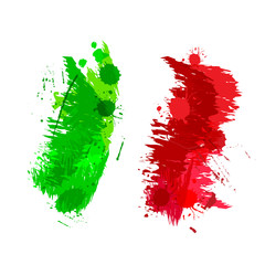 Wall Mural - colored splashes in abstract shape, italian flag
