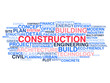 Building construction and civil engineering. Word cloud concept