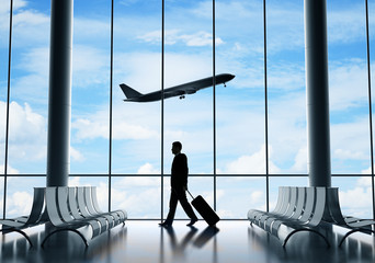 Poster - businessman in airport