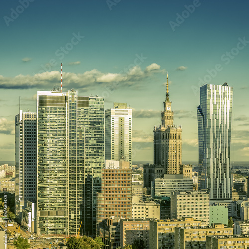 Naklejka - mata magnetyczna na lodówkę Warsaw downtown