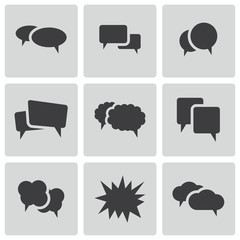 Wall Mural - Vector black speech bubble icons set