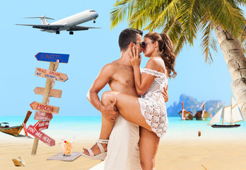 Poster - Couple on the tropical beach