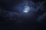 Fototapeta Na drzwi - Night starry sky and moon