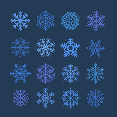 Poster - Snowflakes vector collection