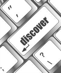 Poster - word discover on computer keyboard key