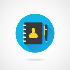 Poster - Vector Address Book and Pen Icon