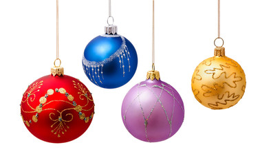 perfect christmas balls isolated on white
