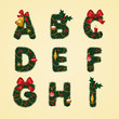 Christmas Alphabet. Vector illustration.