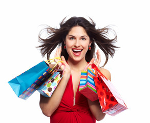 Wall Mural - Woman with shopping bags