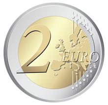 Two Euro Coin Vector Illustration