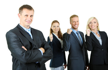 Group of business people isolated on white