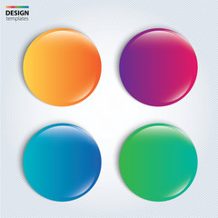 four colorful glossy badge. vector