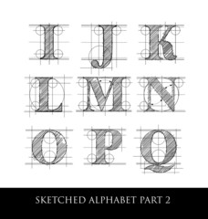 Vintage hand drawn alphabet