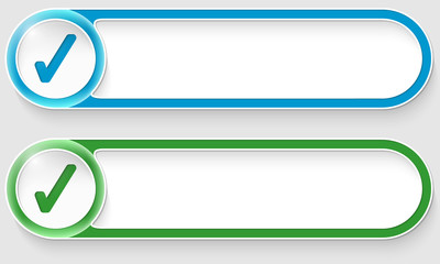 Poster - blue and green vector abstract buttons with check box