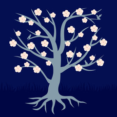 Sticker - Tree with flowers