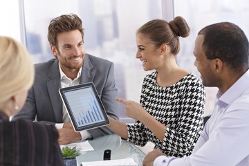 Canvas Print - Businessmeeting with tablet