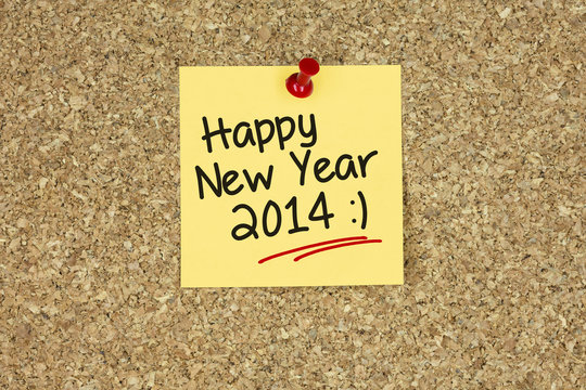 Happy new year 2014 cork board