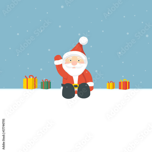 Download Santa On Roof Waving Presents Blue Snow Buy This Stock Vector And Explore Similar Vectors At Adobe Stock Adobe Stock PSD Mockup Templates