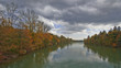 River Drava in autumn Slovenia