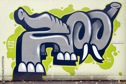 Fototapeta na wymiar künstlerisches Graffito am Kölner Zoo