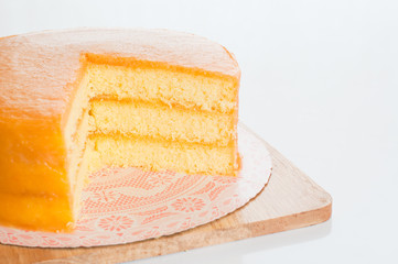 Freshly baked homemade orange cake