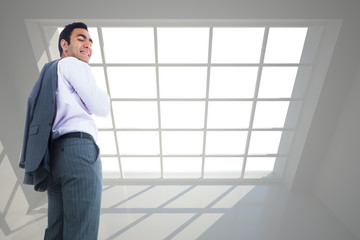 Poster - Composite image of smiling businessman standing