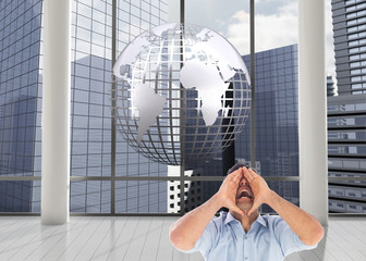 Poster - Composite image of shouting casual man standing